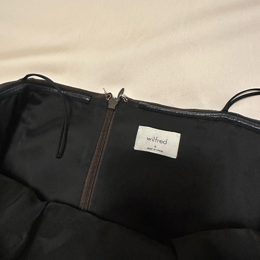 ARITZIA WILFRED POLISHED STRAPLESS MINI DRESS in Heather rich cocoa - Picture 7 of 7